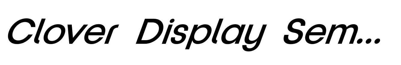 Clover Display Semi Bold Italic
